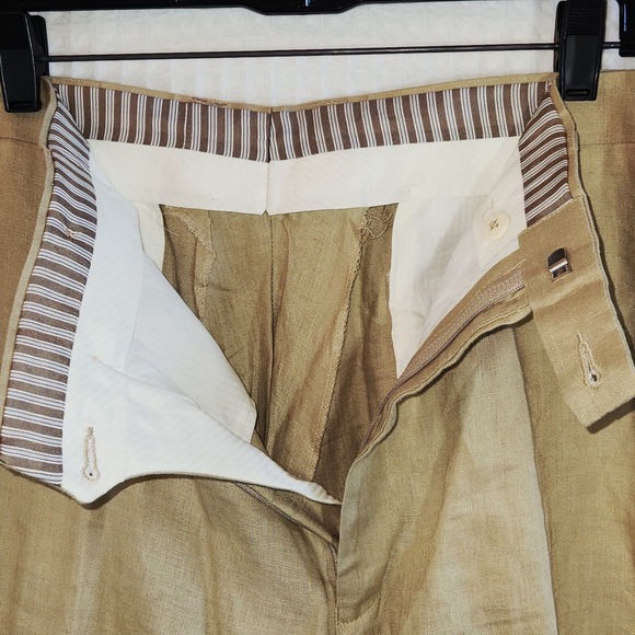 Calvin Klein Linen Dress Pants Mens 38R Beige Lightweight‎ Summer Career - Picture 3 of 7
